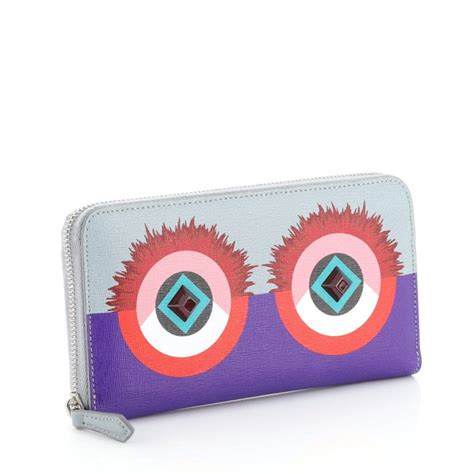 fendi monster zip around wallet|fendi monster wallet sale.